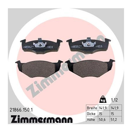 ZIMMERMANN 21866.150.1 Plaquettes de frein Avant pour