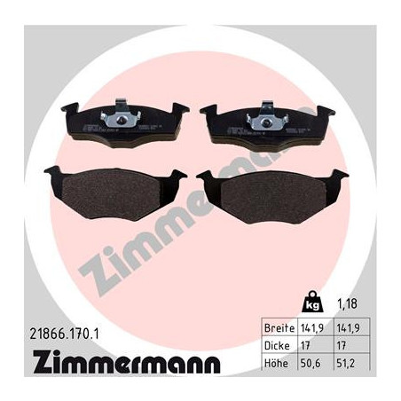 ZIMMERMANN 21866.170.1 Bremsbeläge Vorne für