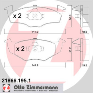 ZIMMERMANN 21866.195.1 Brake Pads Set Front for
