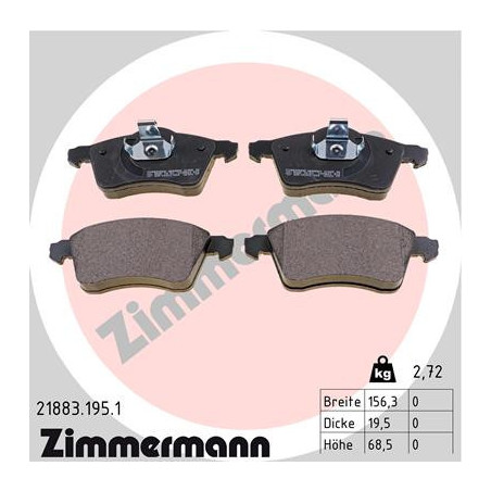 ZIMMERMANN 21883.195.1 Brzdové destičky