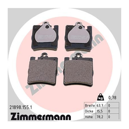 ZIMMERMANN 21898.155.1 Bremsbeläge Hinten für