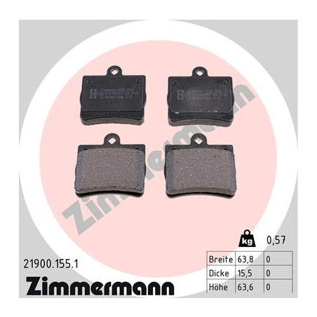 ZIMMERMANN 21900.155.1 Brake Pads Set Rear for
