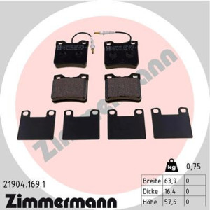 ZIMMERMANN 21904.169.1 Brake Pads Set Rear for