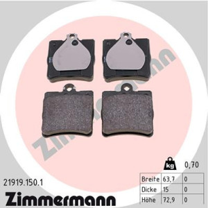 ZIMMERMANN 21919.150.1 Pastillas de freno Trasero para