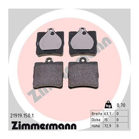 ZIMMERMANN 21919.150.1 Plaquettes de frein Arrière pour