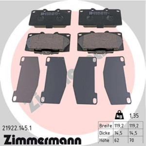 ZIMMERMANN 21922.145.1 Plaquettes de frein Avant pour