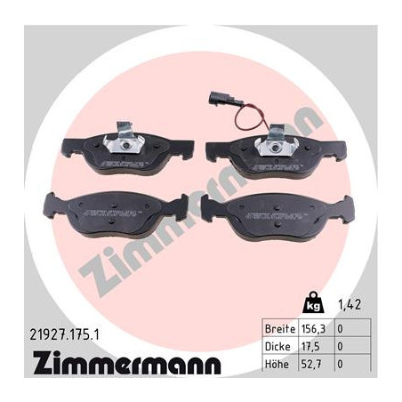 ZIMMERMANN 21927.175.1 Brzdové platničky Predné pre