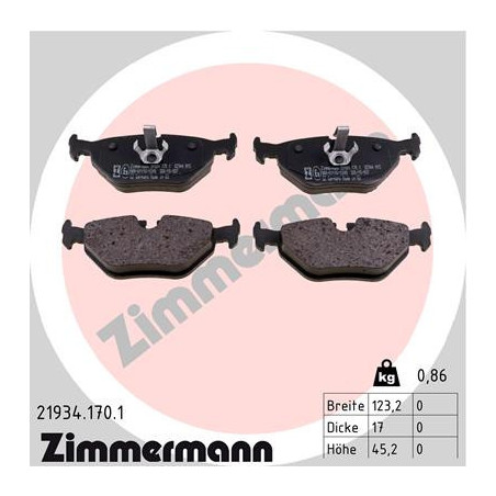 ZIMMERMANN 21934.170.1 Klocki hamulcowe