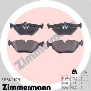 ZIMMERMANN 21934.170.9 Brzdové platničky Zadné pre