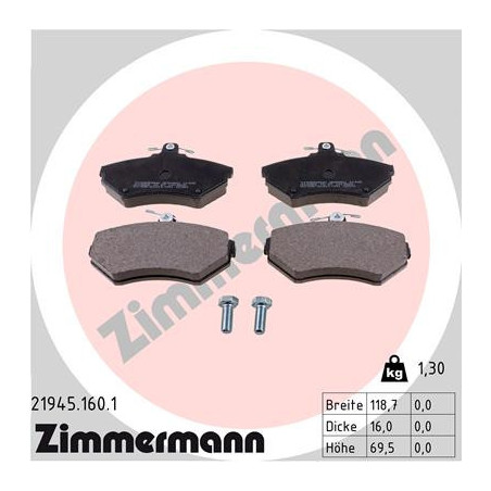 ZIMMERMANN 21945.160.1 Pastiglie freno Anteriore per