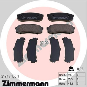 ZIMMERMANN 21947.155.1 Brzdové platničky Zadné pre