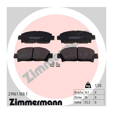ZIMMERMANN 21961.160.1 Plaquettes de frein