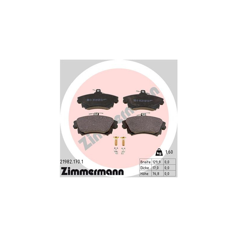 ZIMMERMANN 21982.170.1 Klocki hamulcowe