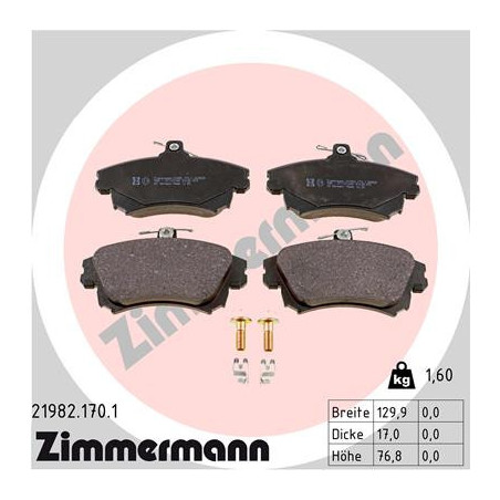 ZIMMERMANN 21982.170.1 Pastillas de freno