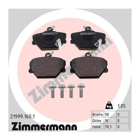 ZIMMERMANN 21999.160.1 Brzdové destičky Přední pro