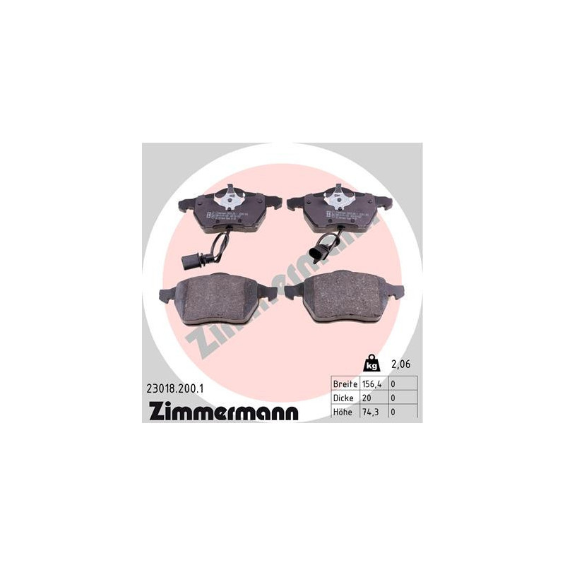 ZIMMERMANN 23018.200.1 Plaquettes de frein