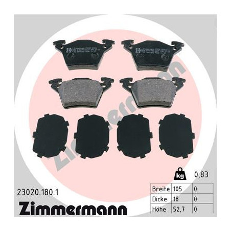 ZIMMERMANN 23020.180.1 Bremsbeläge Hinten für