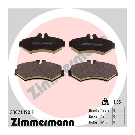 ZIMMERMANN 23021.190.1 Bremsbeläge Hinten für