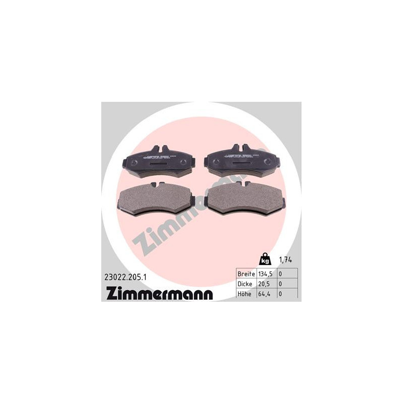 ZIMMERMANN 23022.205.1 Brake Pads Set