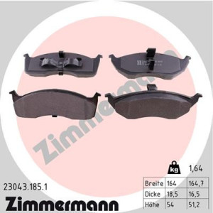 ZIMMERMANN 23043.185.1 Plaquettes de frein Avant pour