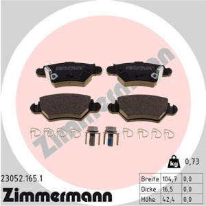 ZIMMERMANN 23052.165.1 Pastillas de freno Trasero para