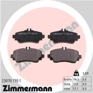 ZIMMERMANN 23070.170.1 Pastillas de freno Delantero para