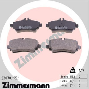 ZIMMERMANN 23070.195.1 Brake Pads Set Front for