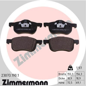 ZIMMERMANN 23073.190.1 Brzdové platničky Predné pre