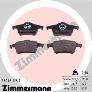 ZIMMERMANN 23076.175.1 Brzdové platničky Zadné pre