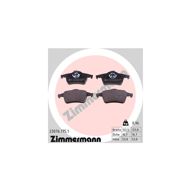 ZIMMERMANN 23076.175.1 Bremsbeläge Hinten für