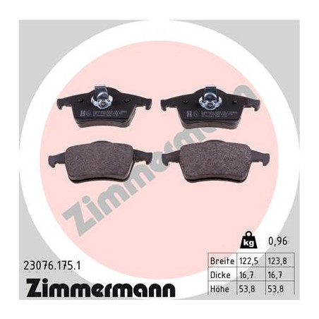 ZIMMERMANN 23076.175.1 Plaquettes de frein Arrière pour