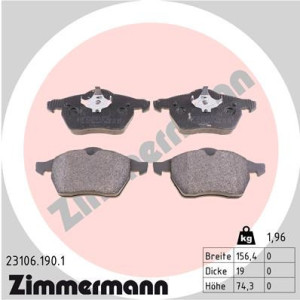 ZIMMERMANN 23106.190.1 Klocki hamulcowe Przód dla