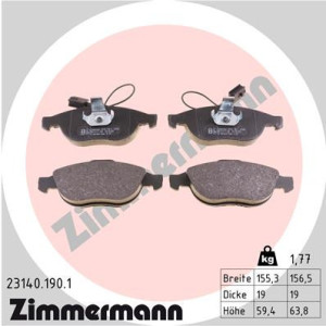 ZIMMERMANN 23140.190.1 Brzdové platničky Predné pre