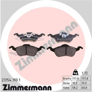 ZIMMERMANN 23154.190.1 Klocki hamulcowe Przód dla
