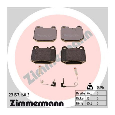 ZIMMERMANN 23157.160.2 Bremsbeläge