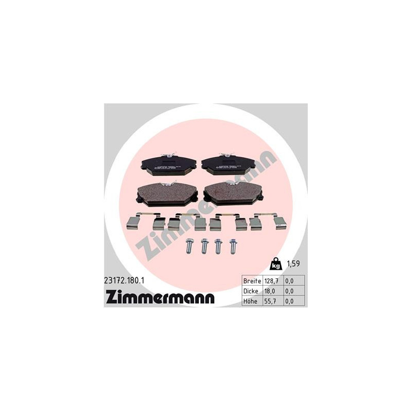ZIMMERMANN 23172.180.1 Klocki hamulcowe