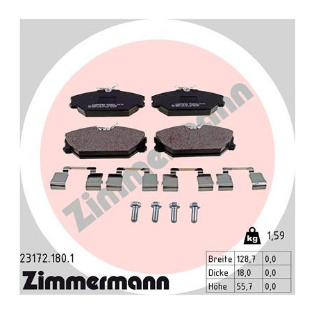 ZIMMERMANN 23172.180.1 Brzdové destičky