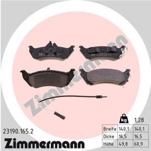ZIMMERMANN 23190.165.2 Pastiglie freno Posteriore per