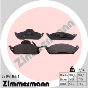 ZIMMERMANN 23193.165.1 Klocki hamulcowe