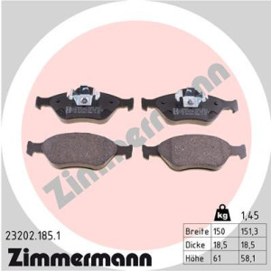 ZIMMERMANN 23202.185.1 Pastillas de freno Delantero para