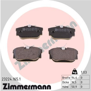 ZIMMERMANN 23224.165.1 Brzdové platničky Zadné pre