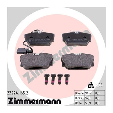 ZIMMERMANN 23224.165.2 Bremsbeläge
