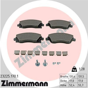 ZIMMERMANN 23225.170.1 Brzdové platničky Predné pre