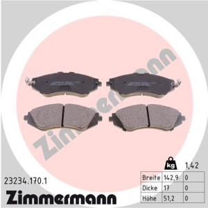 ZIMMERMANN 23234.170.1 Pastillas de freno Delantero para
