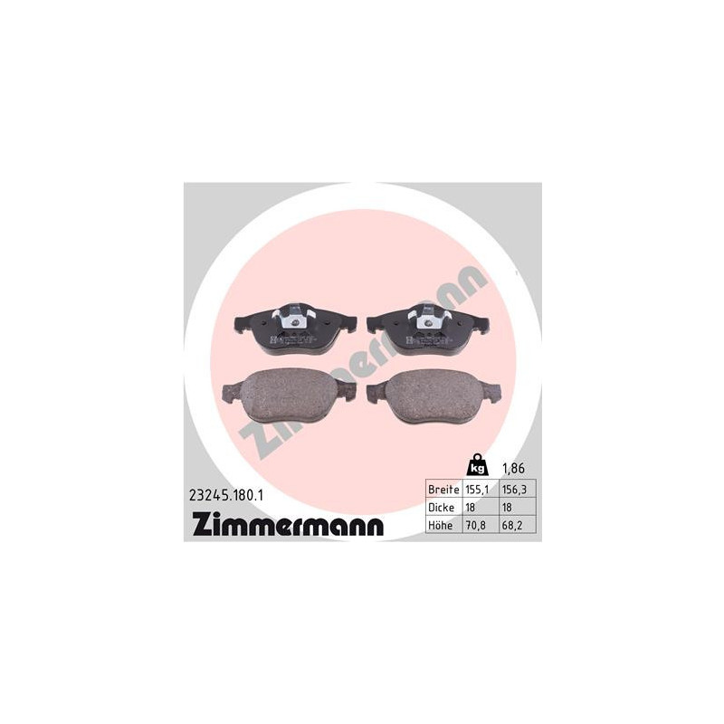 ZIMMERMANN 23245.180.1 Plaquettes de frein