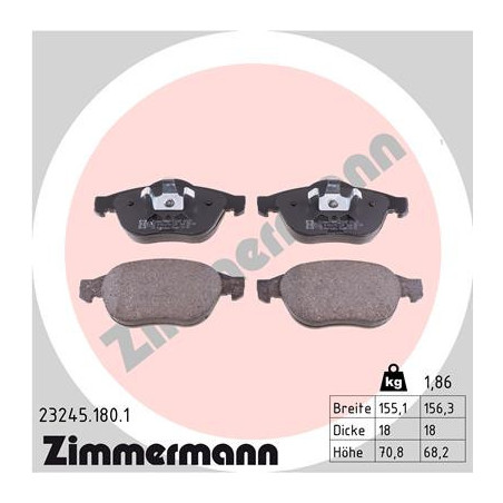ZIMMERMANN 23245.180.1 Brzdové destičky