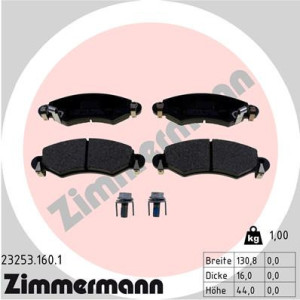 ZIMMERMANN 23253.160.1 Brzdové platničky Predné pre