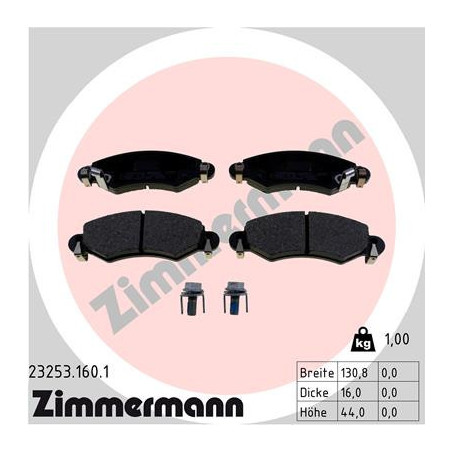 ZIMMERMANN 23253.160.1 Klocki hamulcowe Przód dla