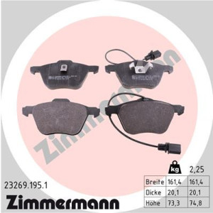 ZIMMERMANN 23269.195.1 Pastillas de freno Delantero para