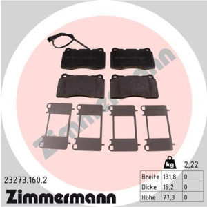 ZIMMERMANN 23273.160.2 Brzdové platničky Predné pre
